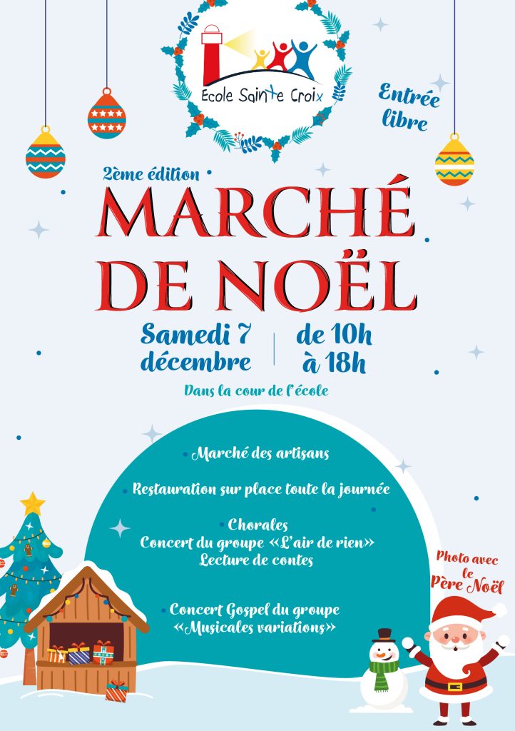 Flyer marché Noël Sainte Croix 2024 - Julie Aoutin studio graphique