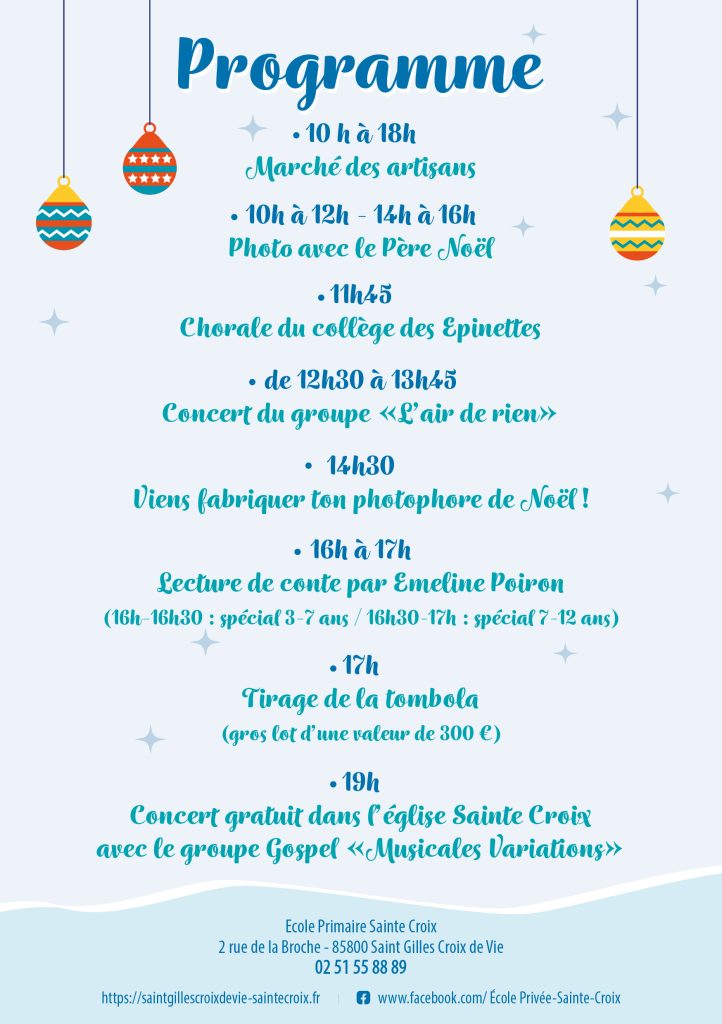Flyer marché Noël Sainte Croix 2024 - Julie Aoutin studio graphique