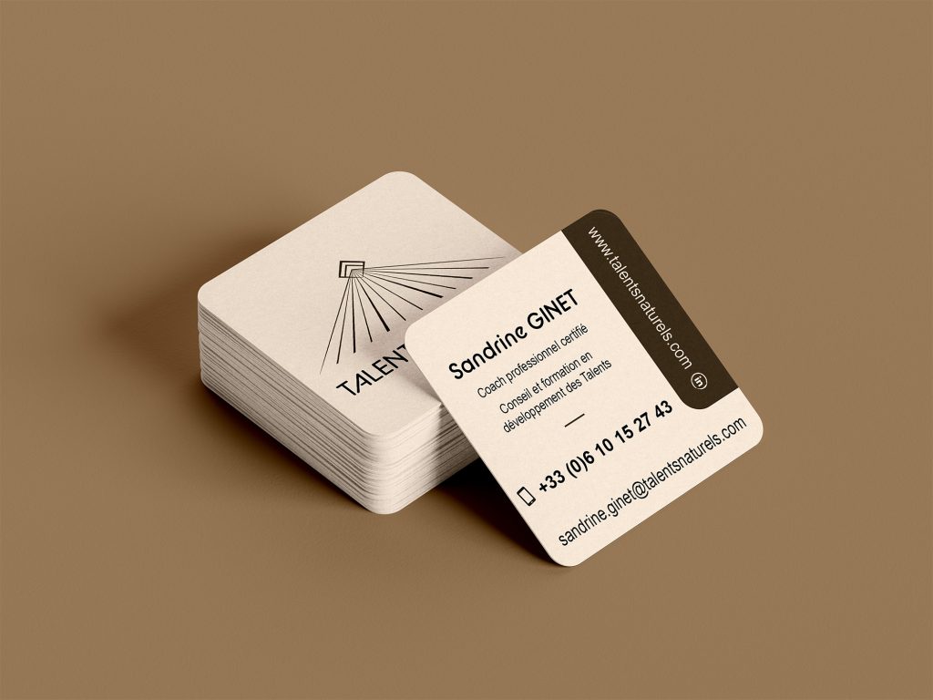 carte de visite Sandrine Ginet TALENTS NATURELS - Julie Aoutin - studio graphique