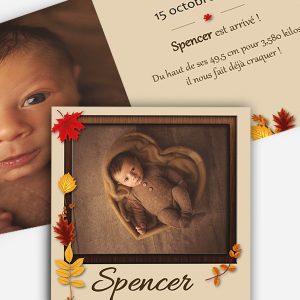 Faire part de naissance personnalisé - Julie Aoutin