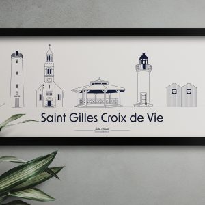 Illustration monuments Saint Gilles Croix de Vie - Julie AOUTIN - Graphisme & Illustration